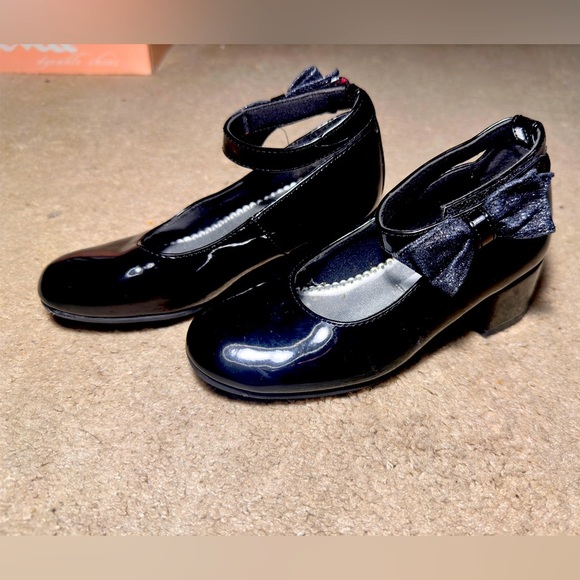 Other - Rachel shoes Lil janet dress shoes black with glittery bow on ankle strap Sz 12
